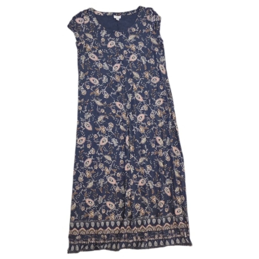 J. Jill Navy Floral Blouse